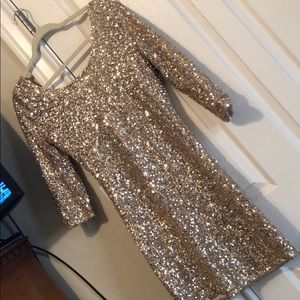 Gold Sequin Party Dress